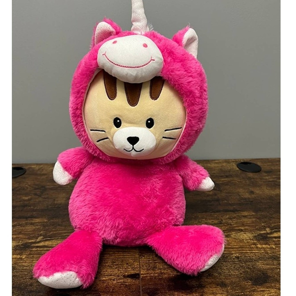 Spark Create Imagine Cat in Unicorn Costume Plush Pink Rainbow Kitty Toy 12"